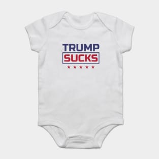 Trump Sucks colored Font Baby Bodysuit